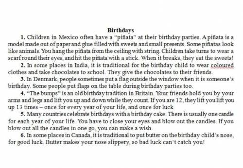 1. In which country do birthday children put on coloured clothes? A) DenmarkB) CanadaC) IndiaD) Mex