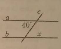 Какой должна быть градусная мера угла х, чтоб прямые а и b, показанны на рисунке, были параллельным
