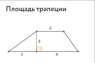 Найдите площадь трапеции, изображённой на рисунке.