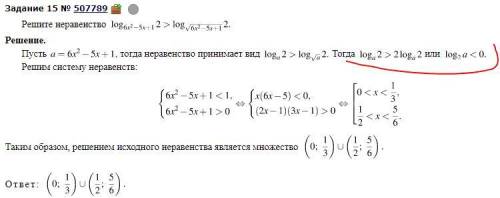 15 задание ЕГЭ, Неравенства. Как сделали преобразование логарифма?