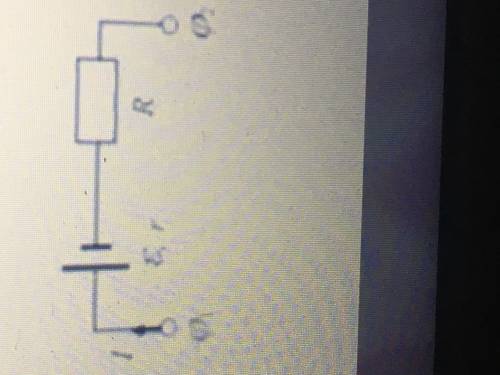 В электрической цепи, схема которой изображена на рисунке, I = 1 A, R = 9 Om, r= 1 Ом, = 5 В. Опред