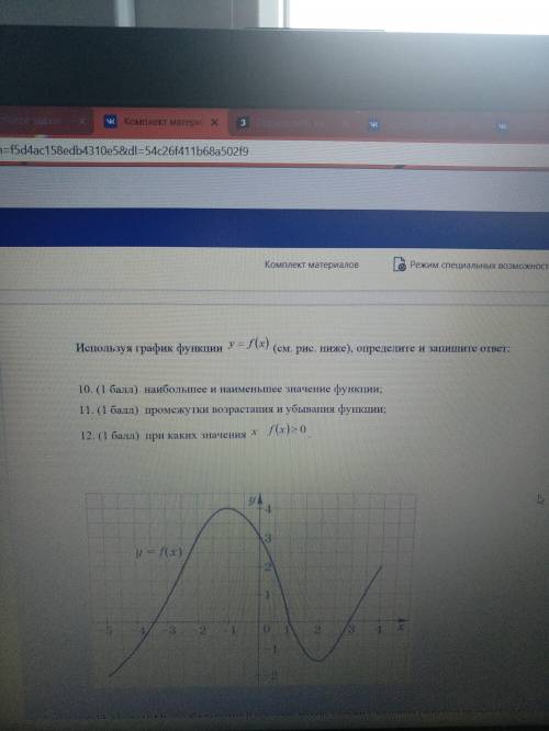 Используя график функции f(x) (см. рисунок ниже), определить: 10. Наибольшее и наименьшее знпчение
