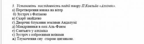 Установити послідовність подій Алхімік​