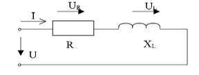 Определить полную мощность S, если U(R) = 60 B, U(L) = 80 B, Q(L) = 1,6 квар.