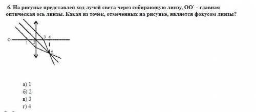 На рисунке представлен ход лучей света через собирающую линзу, ОО` - главная оптическая ось линзы.