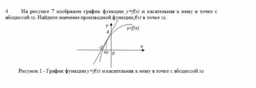 На рисунке 7 изображен график функции y=f(x) и касательная к нему в точке с абсциссой х0. Найдите з