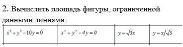 Вычислить площадь фигуры, ограниченной данными линиями: