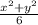 \frac{ {x}^{2} + {y}^{2} }{6}