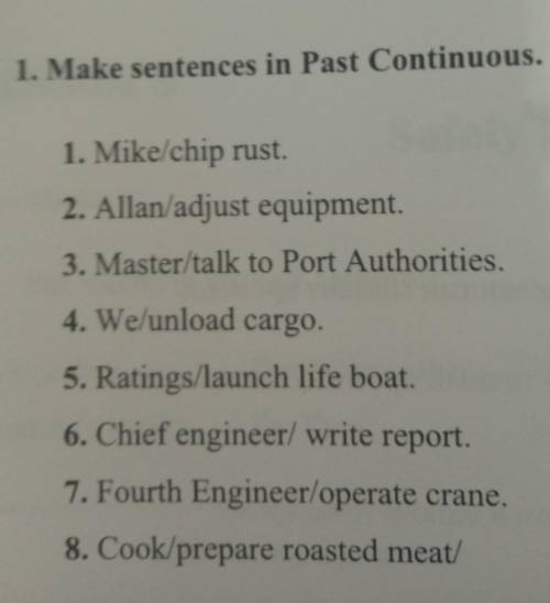 Make sentences in Past Cont.​