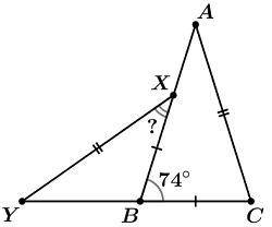 В равнобедренном треугольнике ABC с основанием BC на боковой стороне AB выбрана точка X так, что BX=