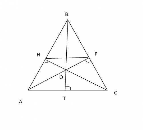 AP, CH, BT - высоты треугольника АВС, пересекающиеся в точке О. PH║АС. АС=4, sinABC=24/25. Найти пло