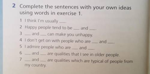 Ex2. P 8.Complete the sentences with your own ideas using words in exercise.​