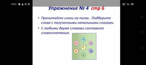 прочитайте слоги на полях подберите слова с полученными начальными слогами.С любыми двумя словами со