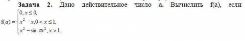 Сделать блок-схему. Дано действительное число а. Вычислить f(a), если