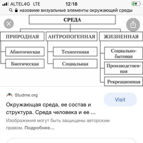 Назовите визуальные элементы окружающего мира