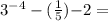 {3}^{ - 4} - ( \frac{1}{5}) { - 2} =