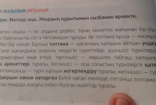 ЖАЗЫЛЫМ І.10-тапсырма. Сабақта өткен оқу материалдарына, өзге де ақпараттарғасүйеніп, «Күлтегін» жыр