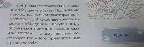 впишите предложения' вставьте пропущенные буквы подчеркните прилагательные которые характеризуют пог