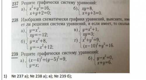 Решите графическую систему уровнений нужно очень