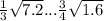 \frac{1}{3} \sqrt{7.2} ... \frac{3}{4} \sqrt{1.6}