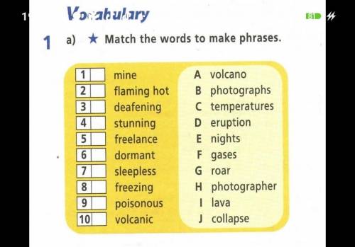 Mine fmatch the words to make phrases