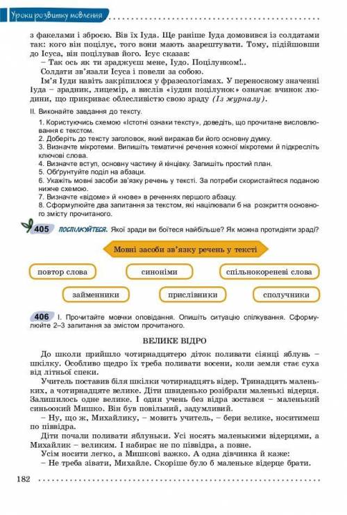 Прочитайте текст вправи 404 (с.181), доберіть до тексту заголовок, запишіть простий план тексту. 2 п