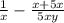 \frac{1}{x}-\frac{x+5x}{5xy}