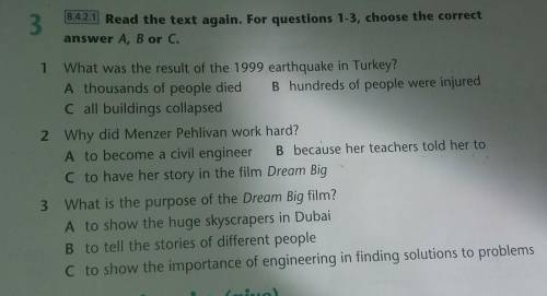 38.4.2.1 Read the text again. For questions 1-3, choose the correctanswer A, B or C.​