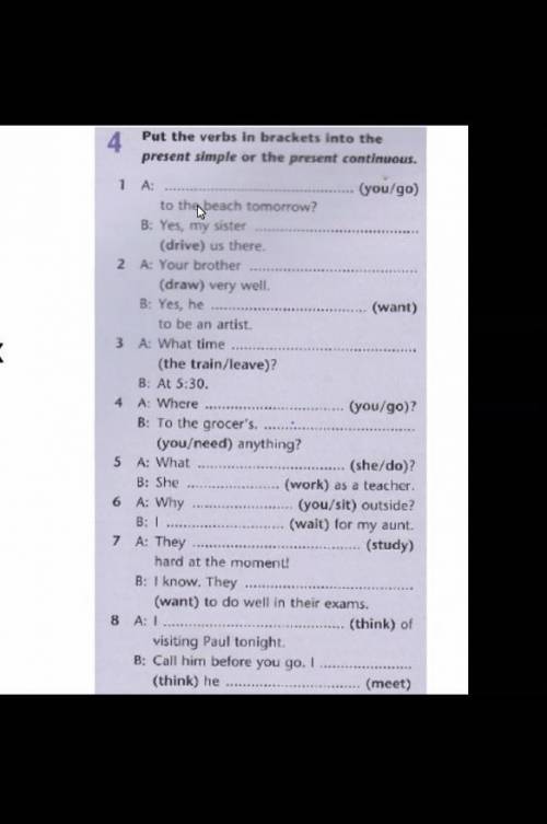 Put the verbs in brackets onto the present simple or the present continuos