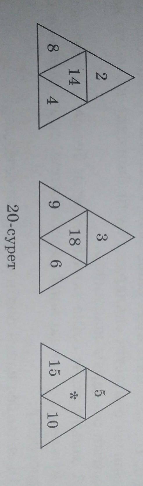 Заңдылықты анықтаңдар. Жұлдызша белгісінің орнына қандайсанды қою керек (20-сурет)?​