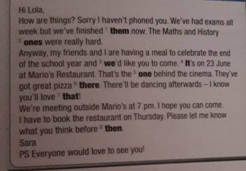 Read Sara's email again and answer the questions. 1 What are Sara and her friends celebrating?2 How