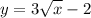 \displaystyle y = 3\sqrt{x} - 2