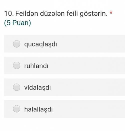 Feildən düzələn feili göstərin​