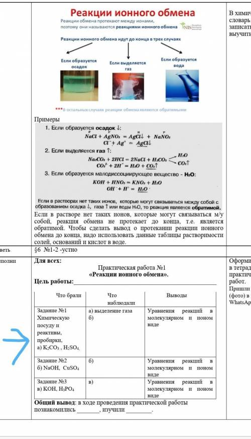 Практическая работа по химий Реакция ионного обмена