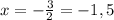 x = -\frac{3}{2} = -1,5