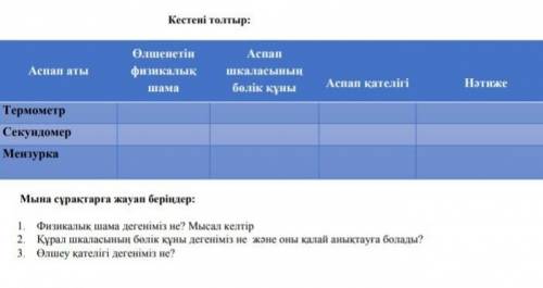 заполнить таблицу и на вопросики​