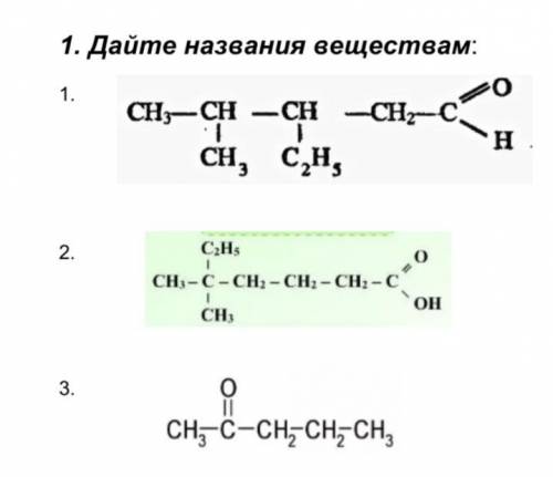 Дать название веществам