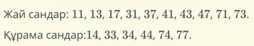 Жай және құрама сандар. 2-сабақ 1, 3, 4, 7 цифрларынан құрастыруға болатын барлық екі таңбалы санды