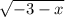 \sqrt{-3-x}