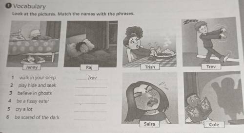 Look at the pictures. Match the names with the phrases​