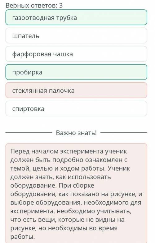 Ученику дали задание: провести эксперимент, чтобы определить катализатор и реагент. Для этого нужно