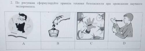 По рисункам сформулируйте правила техники безопасности при проведении научного Эксперимента.правила