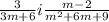 \frac{3}{3m + 6} i \frac{m - 2}{ {m}^{2} + 6m + 9 }