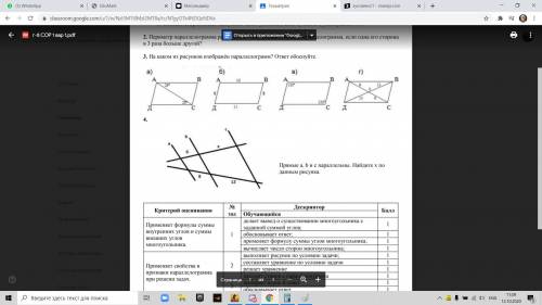 На каком из рисунков изображён параллелограмм? ответ обоснуйте. Прямые a, b и с параллельны. Найдите