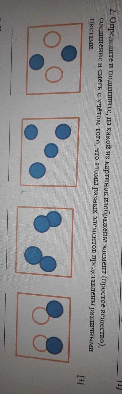 2. Определите и подпишите, на какой из картинок изображены элемент (простое вещество), соединение и