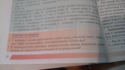 биология 8 класс 1.У человека четыре пальца расположены в одном ряду, а большой палец напротив них к