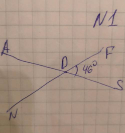 Запишите номера верных утверждений 1)Углы ADF и ADN - смежные, 2)<AND = 460,3) Углы ADN и NDS – в