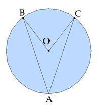 ∪AB=120°∪AC=91° Найти: угол BOC и угол BAC. ответ: угол BOC= °, угол BAC= °.∪AB=120°∪AC=91°