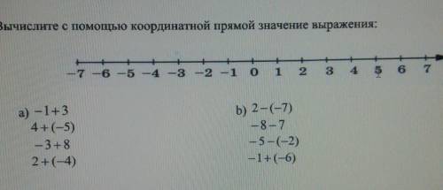 5.Вычислите с координатной прямой значение выражения: -7 -6 -5 -4 -3 -2 -1 0 1 2 3 4 5 6 7а) -1 + 34