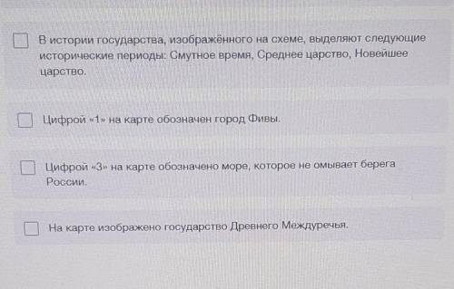 Ознакомьтесь с предложенной картой. Выберите верные утверждения. ​